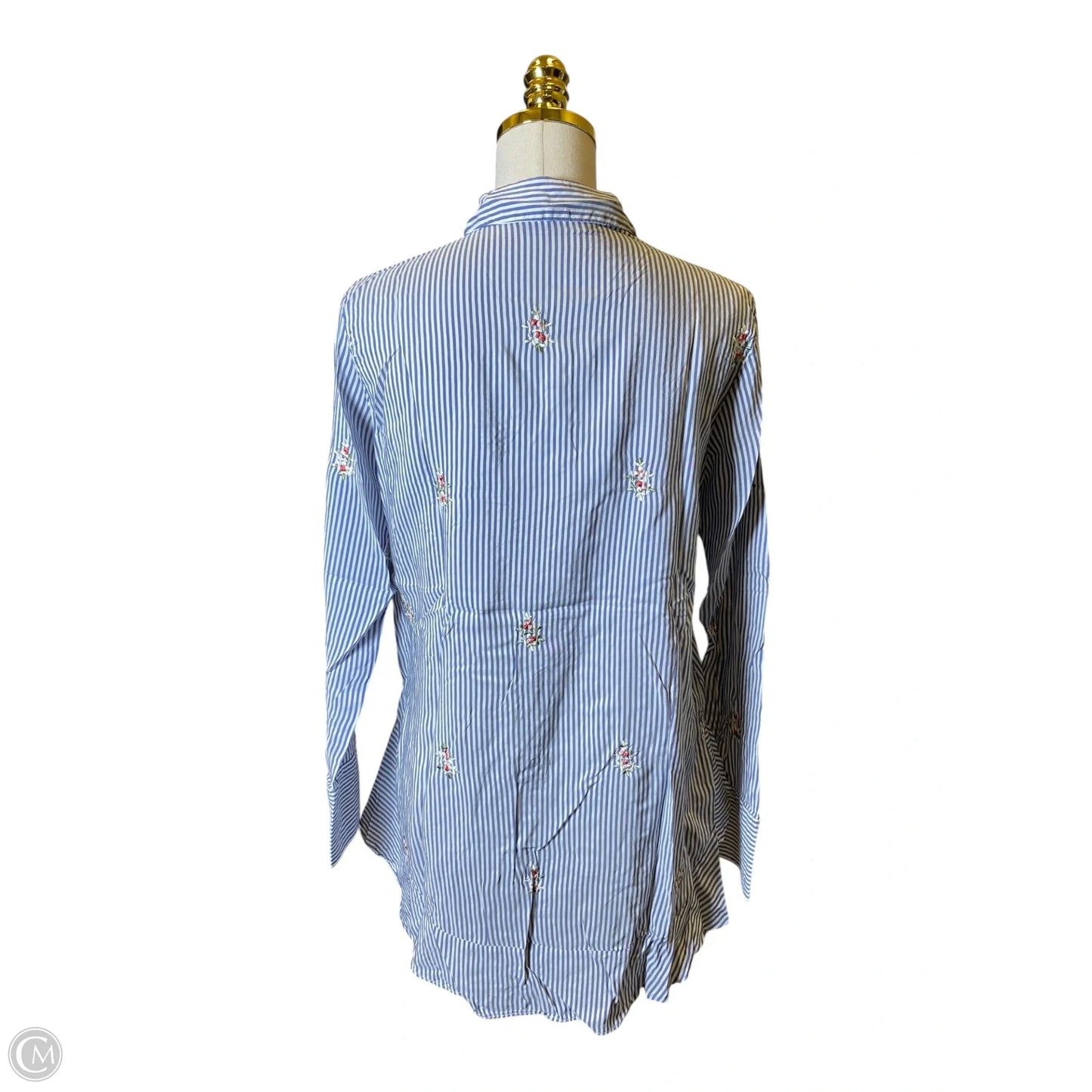 Top Long Sleeve By Zara In Striped Pattern, Size: S