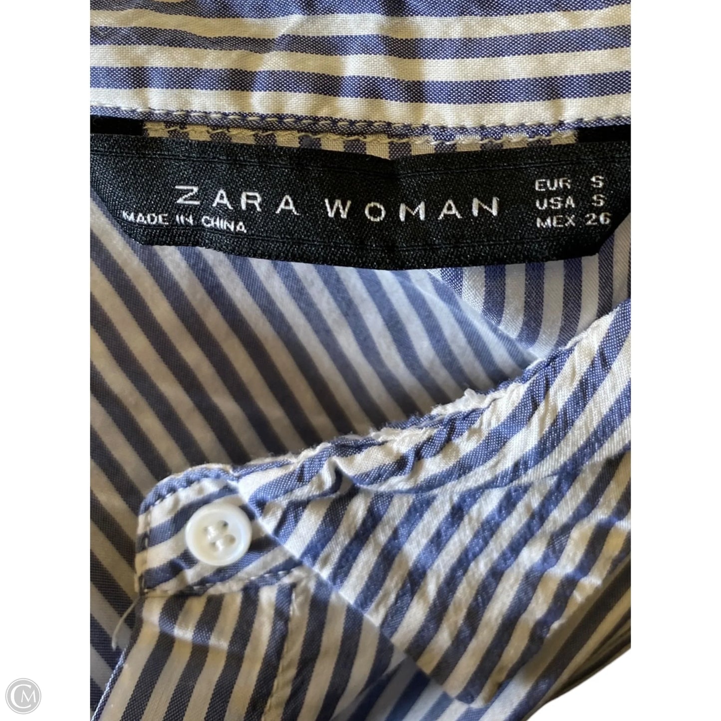 Top Long Sleeve By Zara In Striped Pattern, Size: S