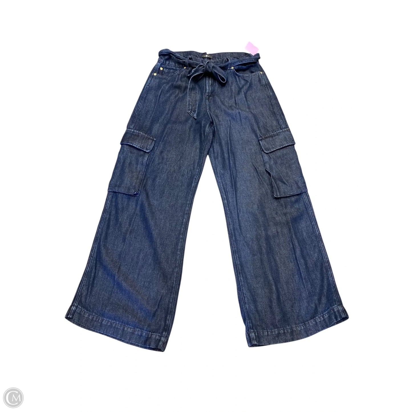 Jeans Wide Leg By 7 For All Mankind In Blue Denim, Size: 14