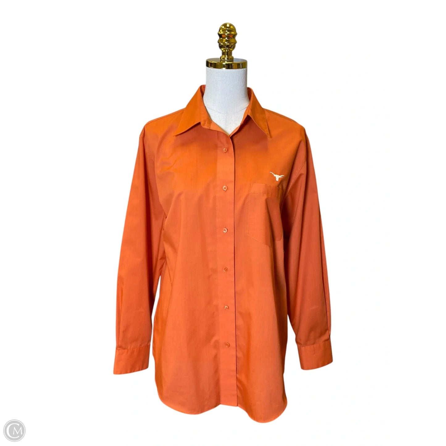 Top Long Sleeve By Foxcroft In Orange, Size: 12