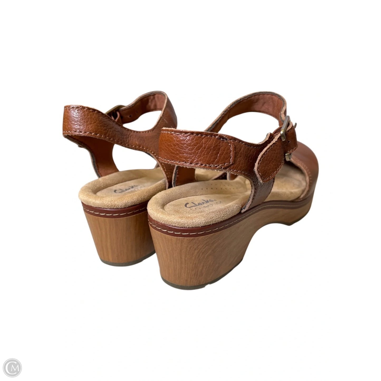 Sandals Heels Block By Clarks In Brown, Size: 10