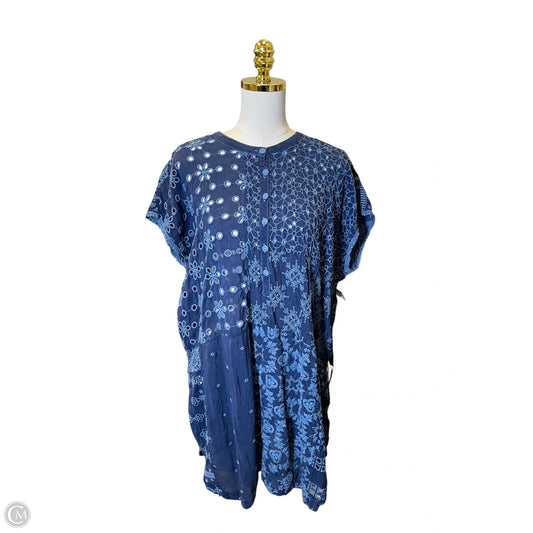 Top Short Sleeve By Johnny Was In Navy, Size: L