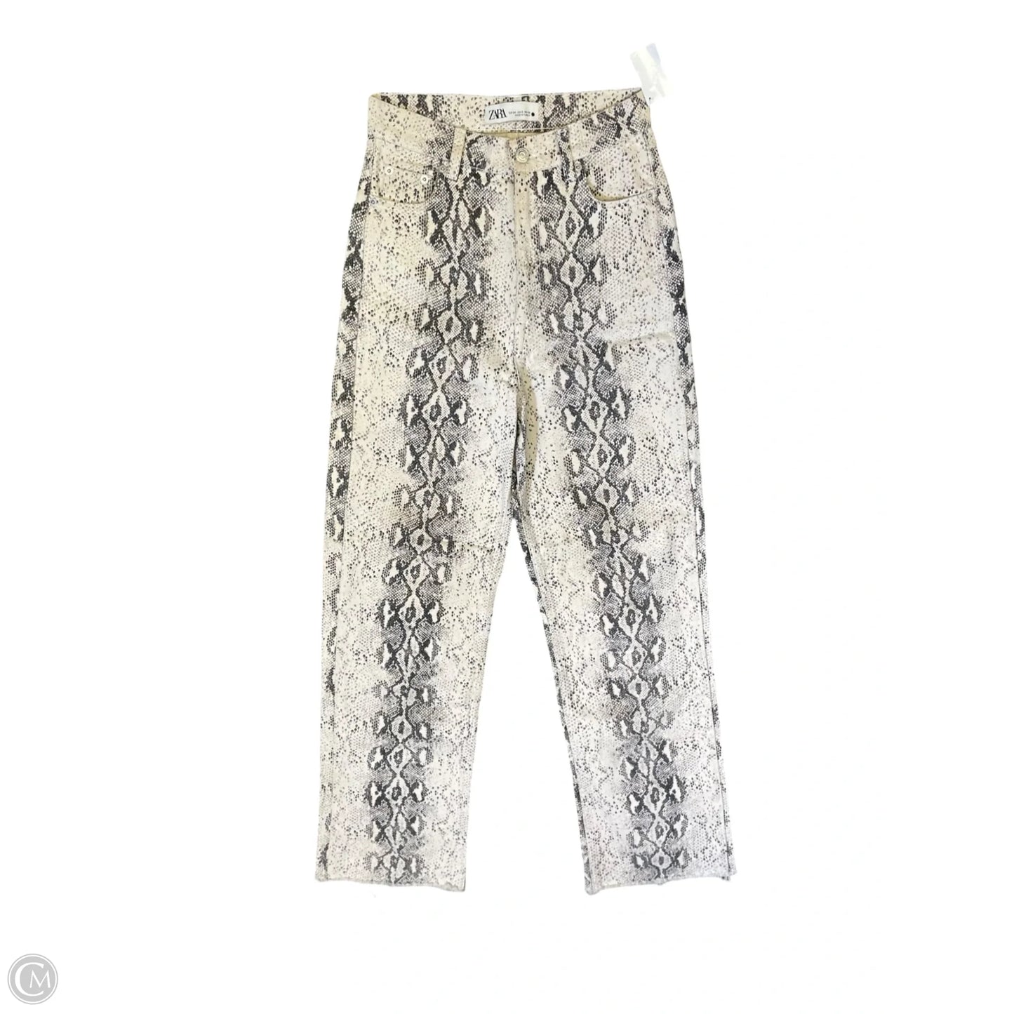 Jeans Straight By Zara In Snakeskin Print, Size: 2