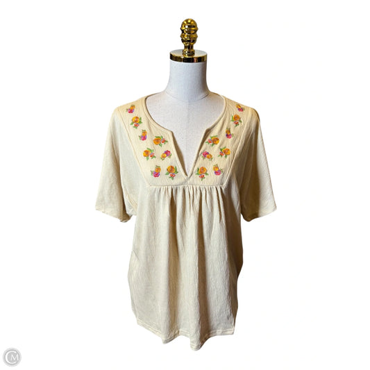 Top Short Sleeve By Heyson In Floral Print, Size: L
