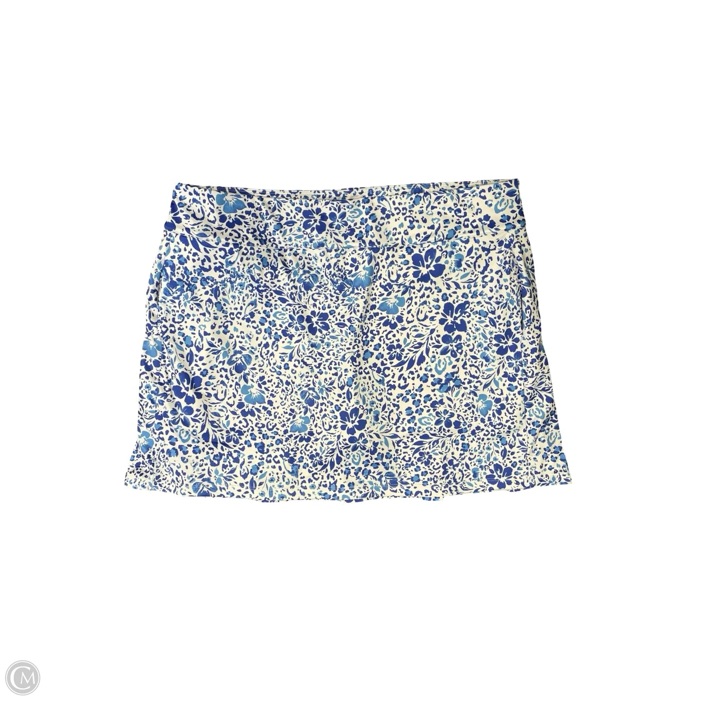 Skort By Coral Bay In Blue & White, Size: Xl
