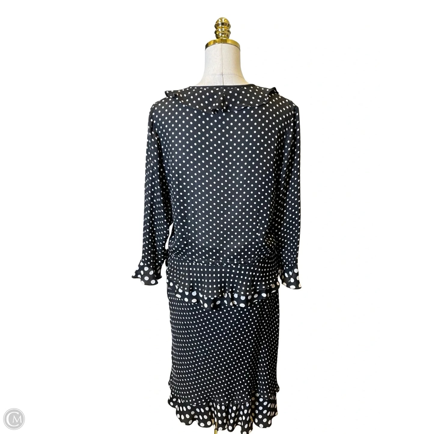 Top 3/4 Sleeve By Clothes Mentor In Polkadot Pattern, Size: 10