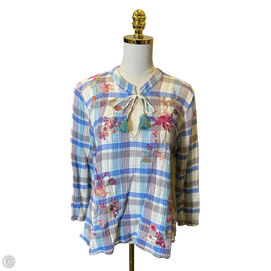 Top 3/4 Sleeve By Johnny Was In Multi-colored, Size: S