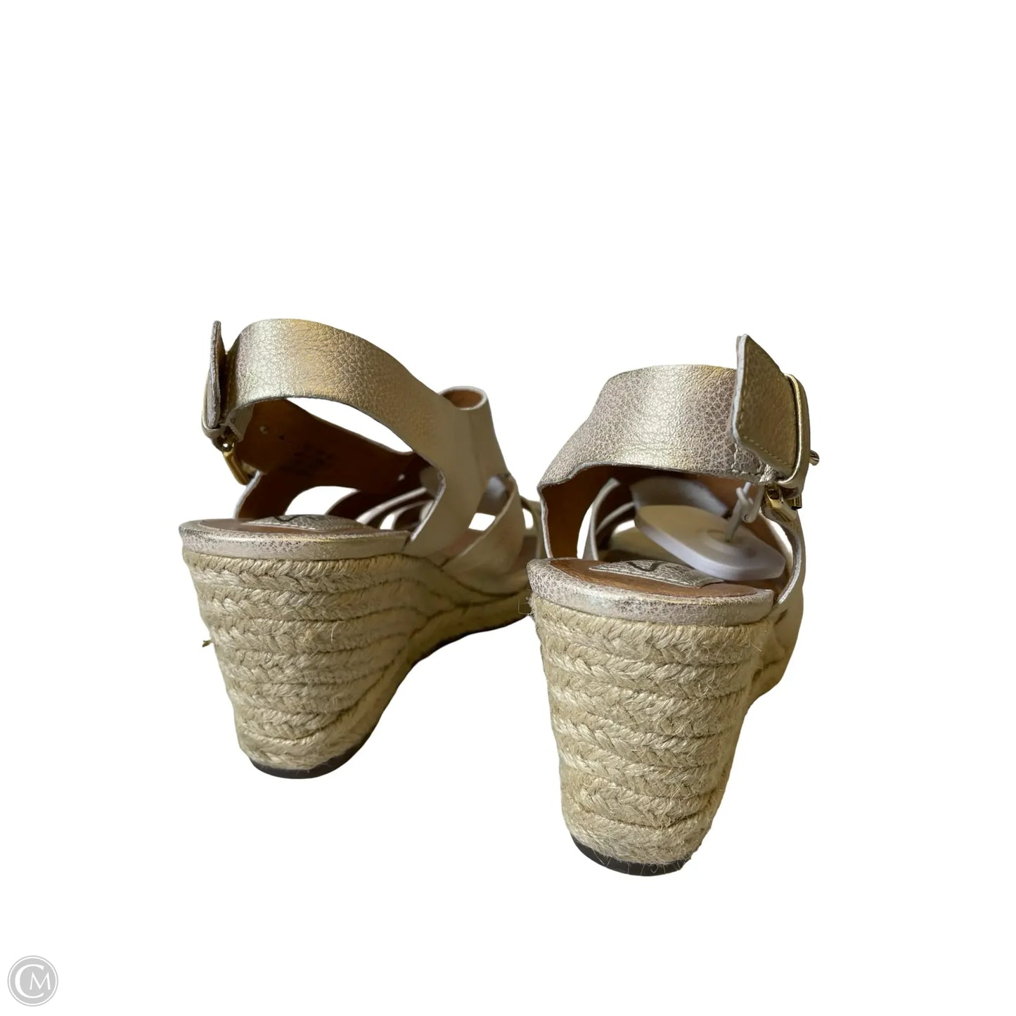 Sandals Heels Wedge By Clarks In Gold, Size: 8.5