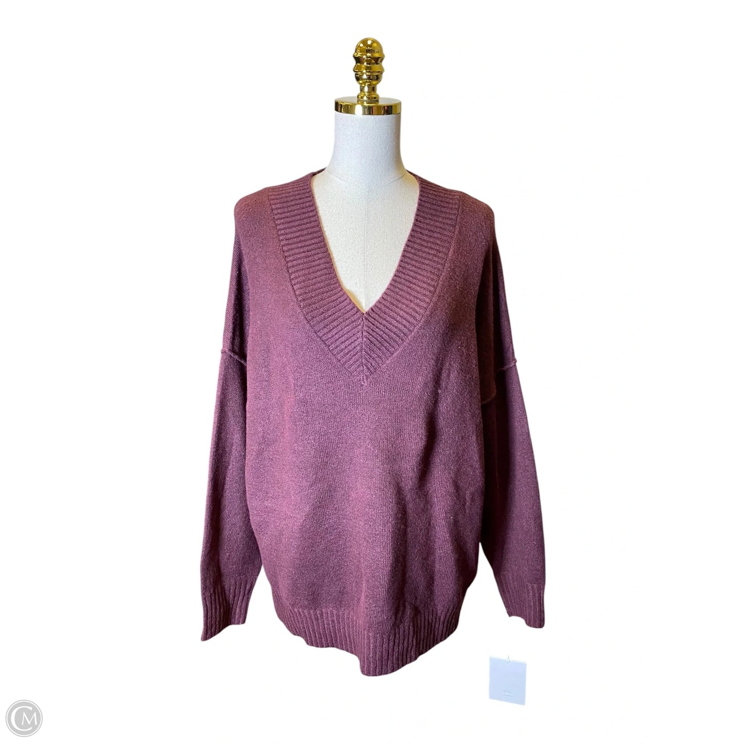 Sweater By Clothes Mentor In Maroon, Size: L