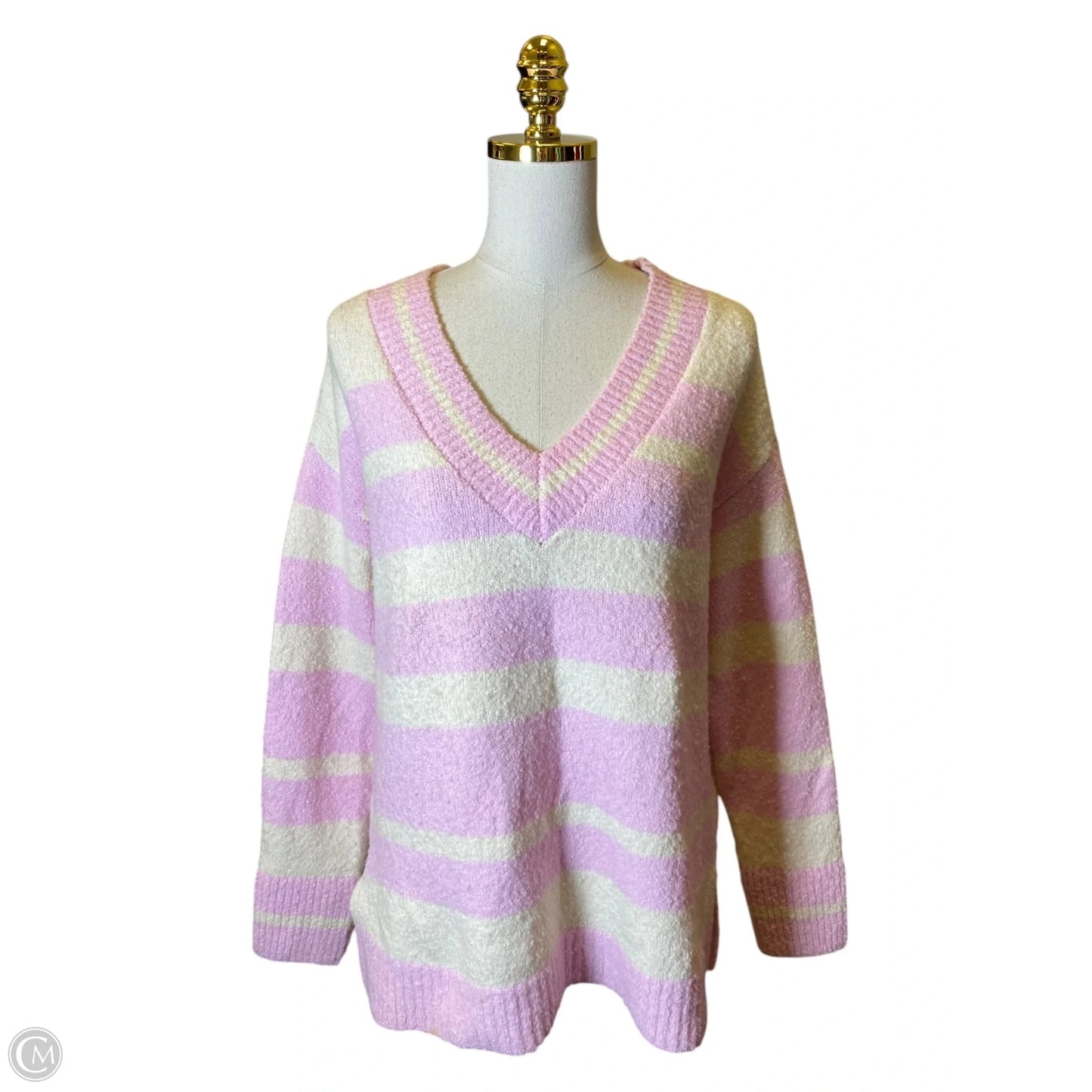 Sweater By Loft In Striped Pattern, Size: M