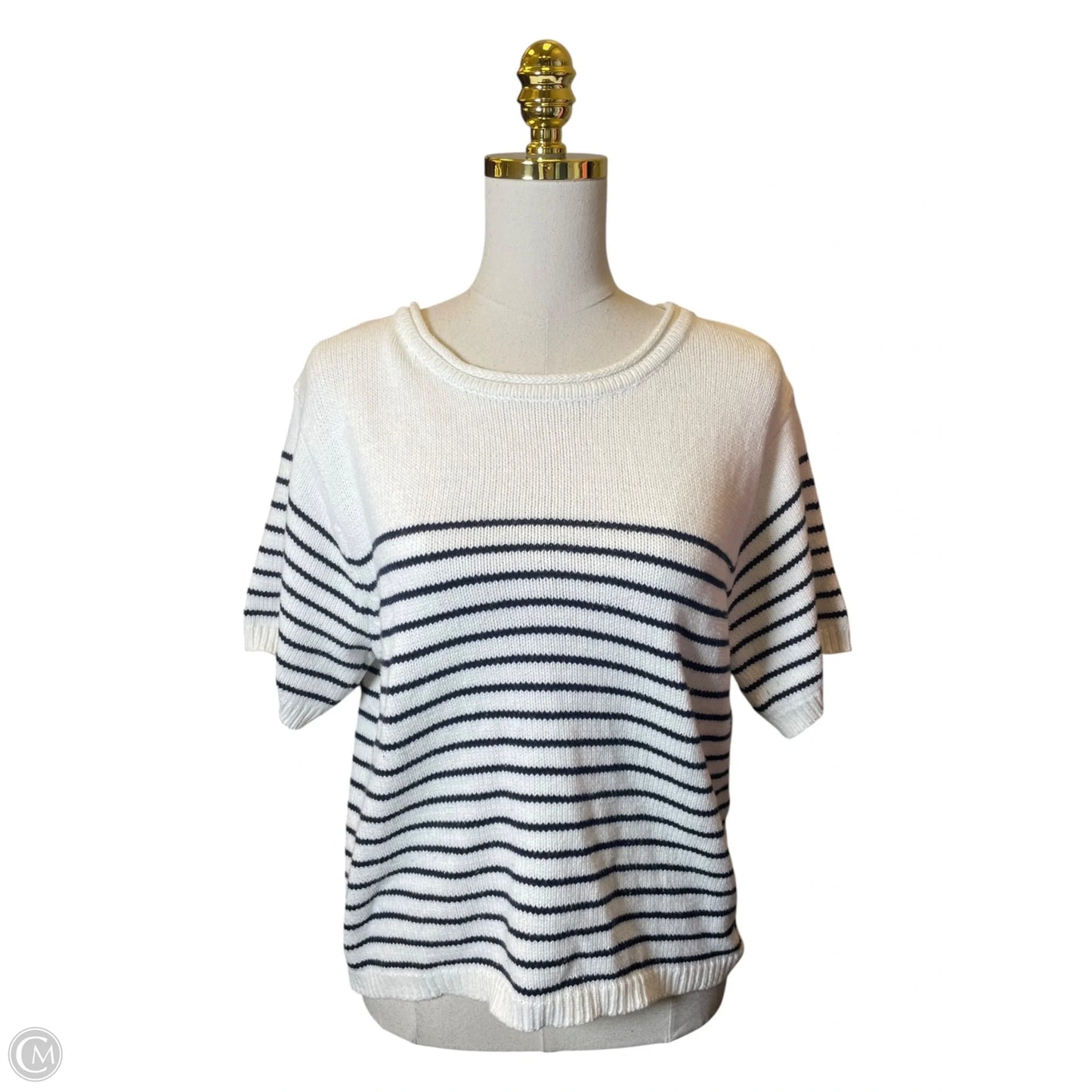 Sweater Short Sleeve By Jessica Simpson In Striped Pattern, Size: L