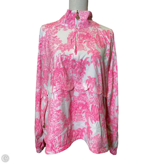 Top Long Sleeve Designer By Lilly Pulitzer In Pink & White, Size: Xl