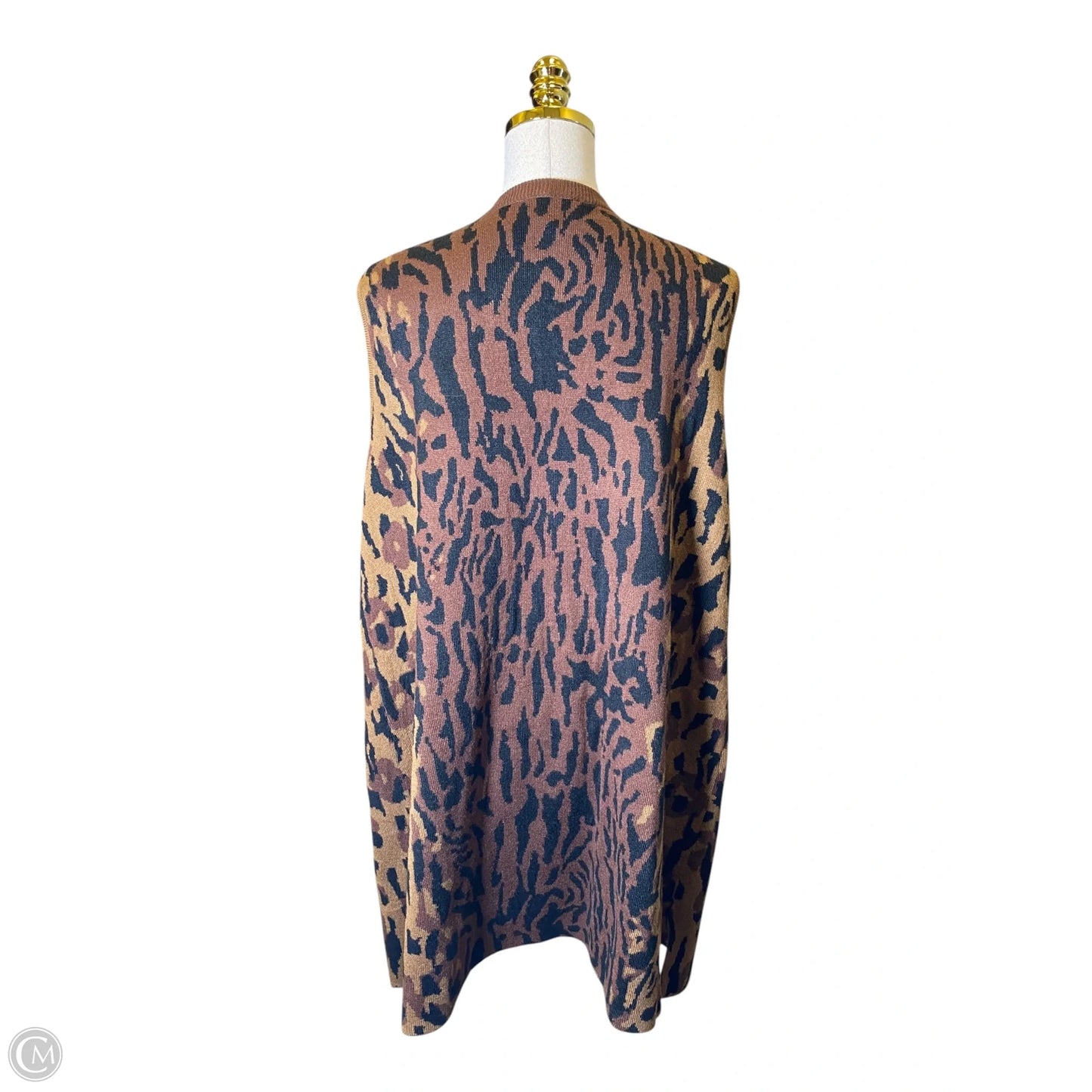 Vest Sweater By Susan Graver In Animal Print, Size: 1x