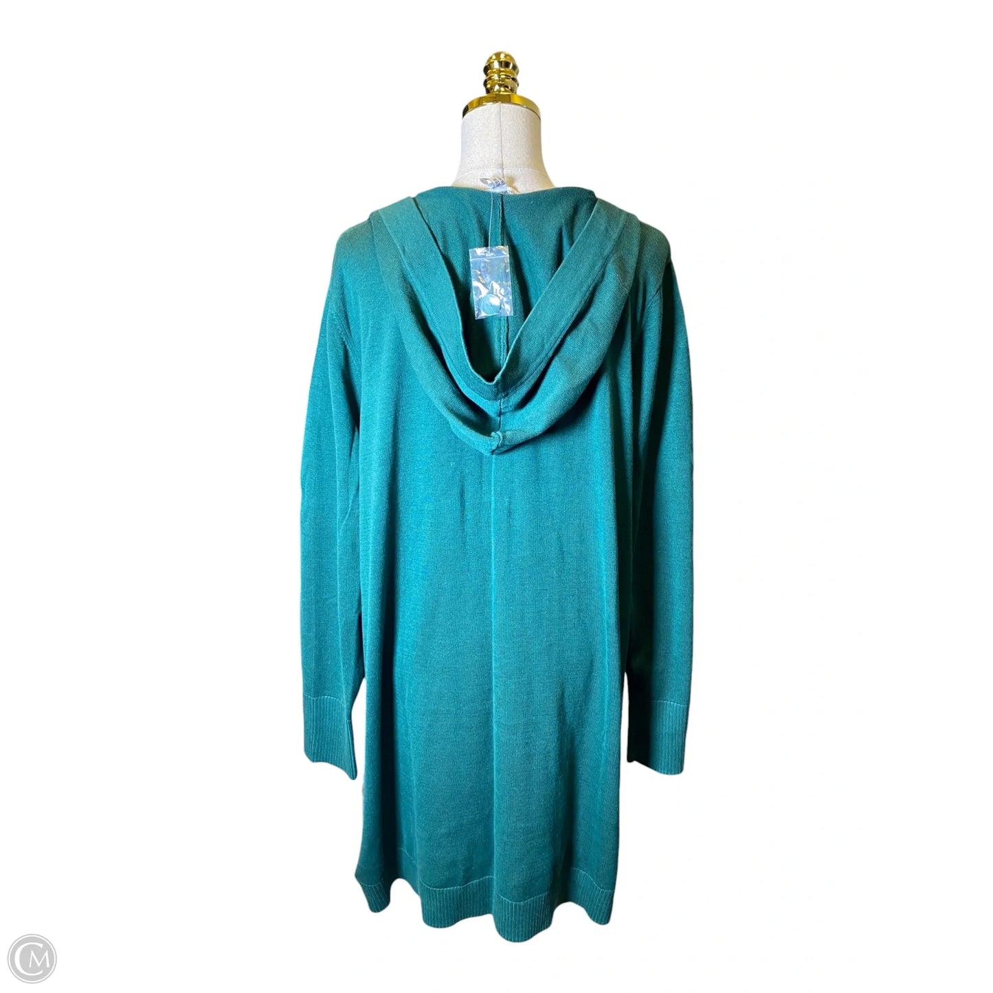 Sweater Cardigan By Isaac Mizrahi In Green, Size: 2x