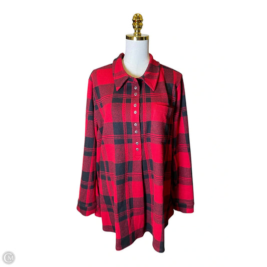 Sweater By Soft Surroundings In Checkered Pattern, Size: 1x