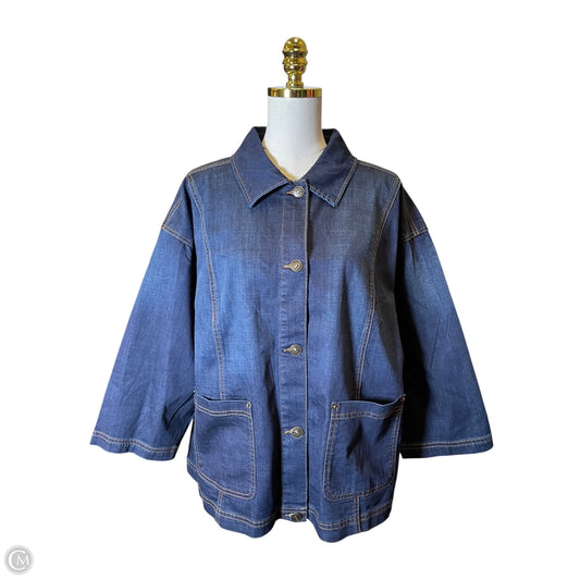 Jacket Denim By Logo In Blue Denim, Size: 20