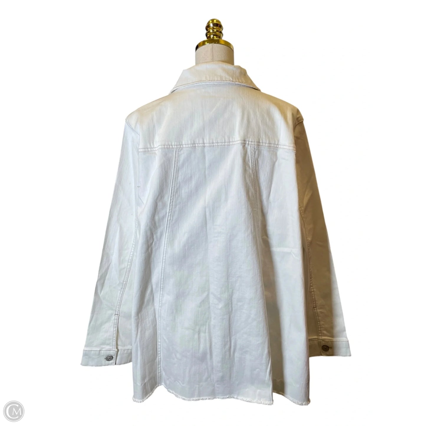 Jacket Denim By Logo In White, Size: 2x