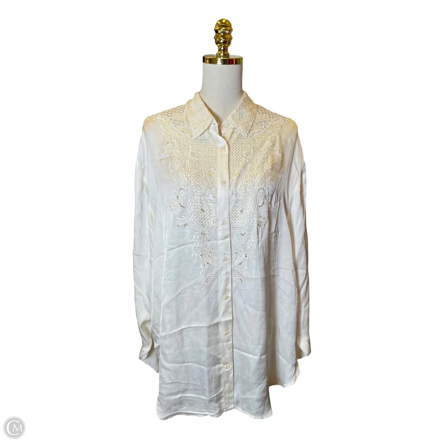 Blouse Long Sleeve By Free People In Cream, Size: Xl