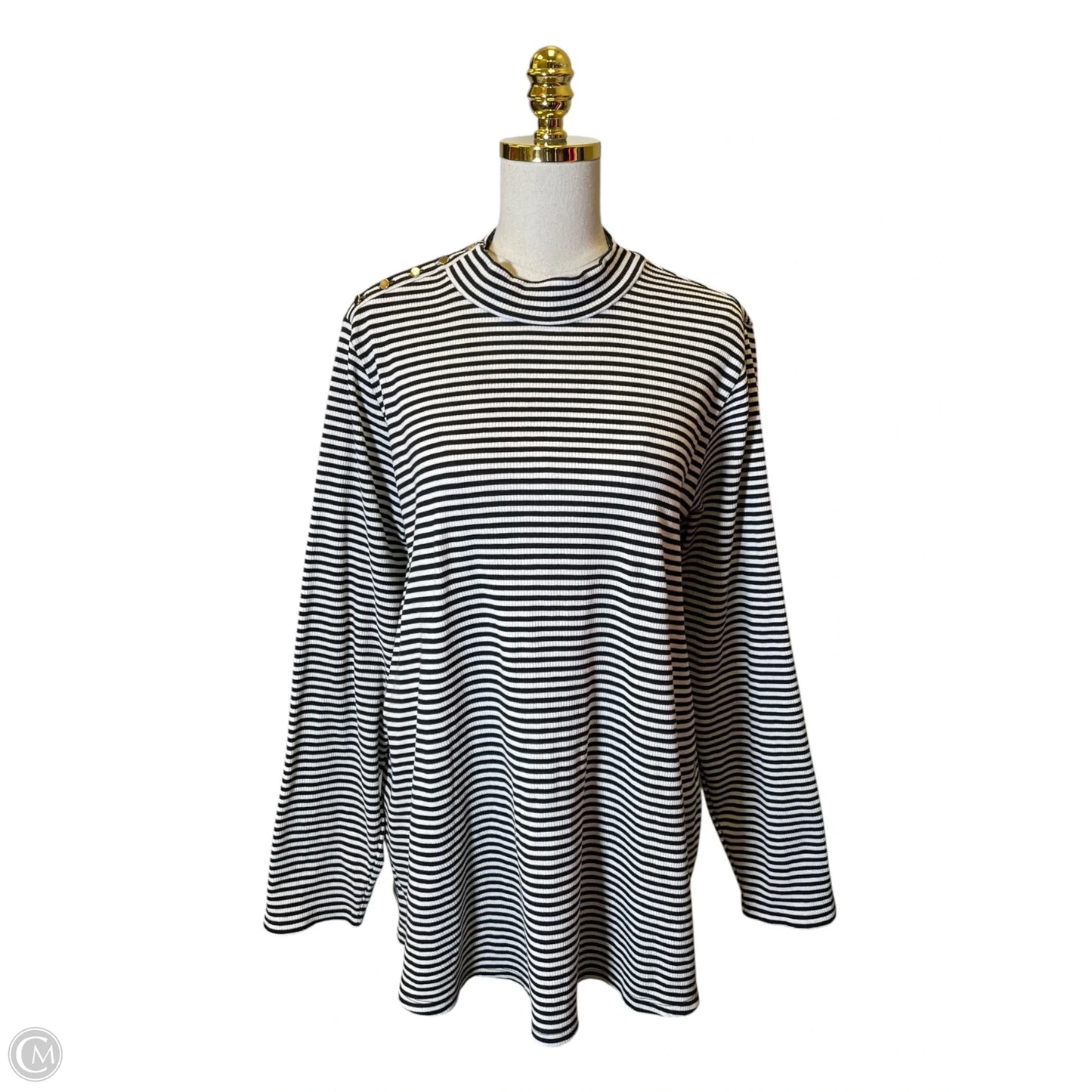 Top Long Sleeve Basic By Lane Bryant In Striped Pattern, Size: 22