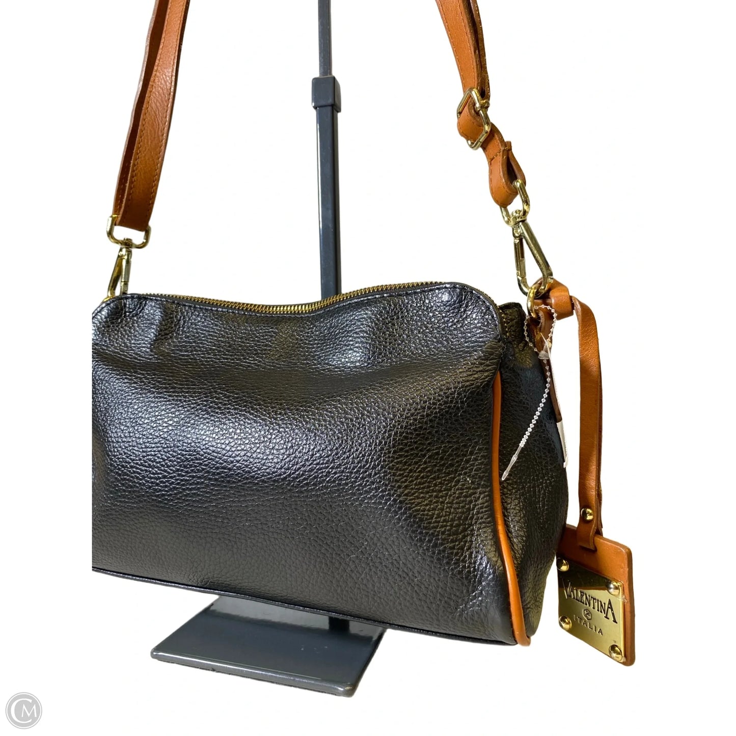 Crossbody Leather By Valentina, Size: Medium