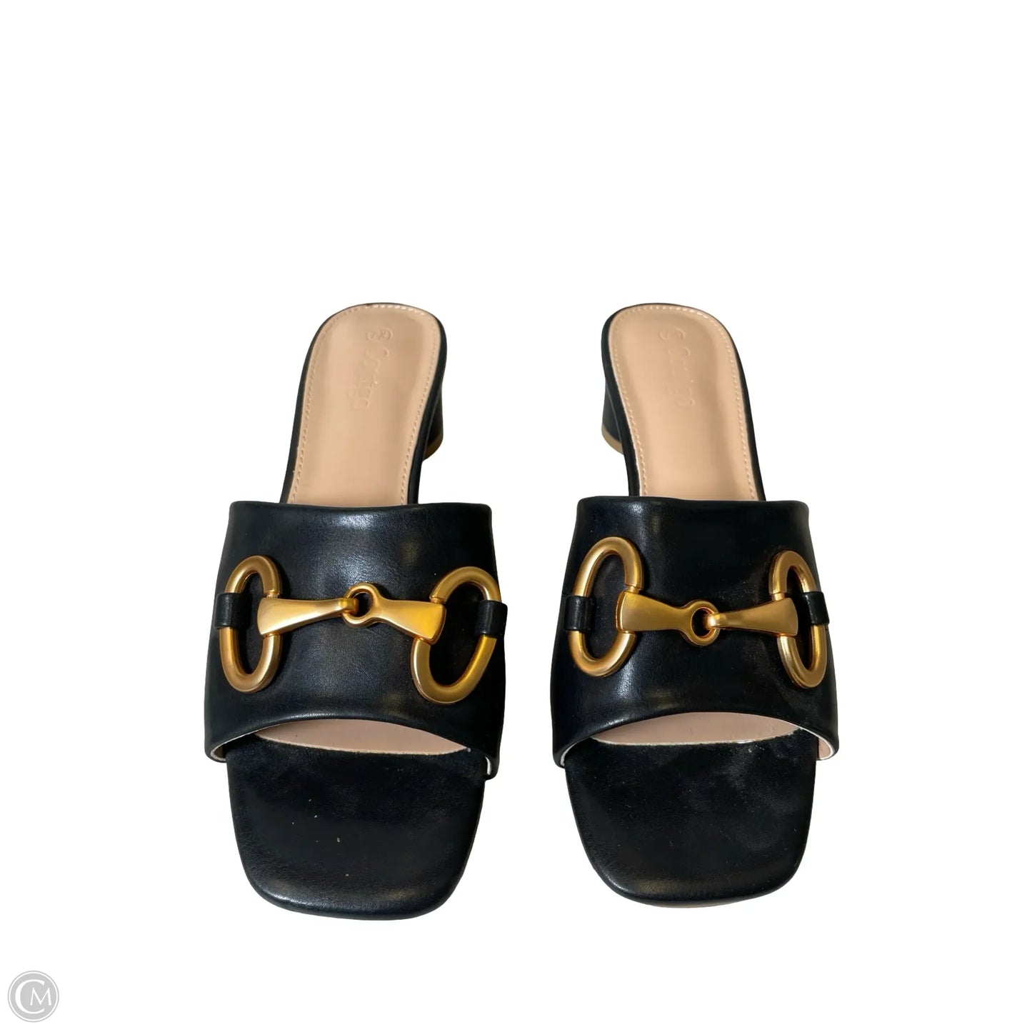 Sandals Heels Block By Clothes Mentor In Black, Size: 7.5