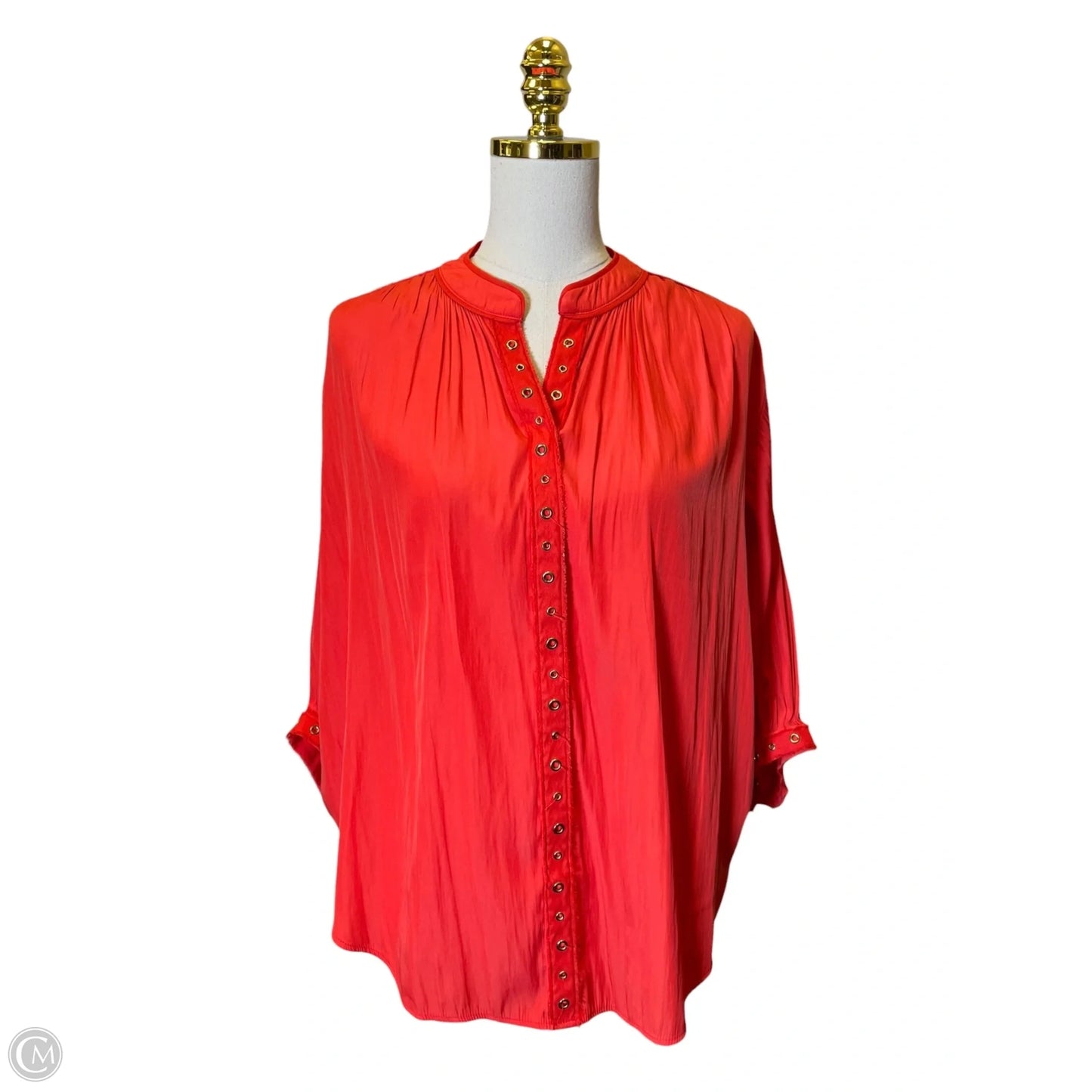 Top 3/4 Sleeve By Chicos In Red, Size: M