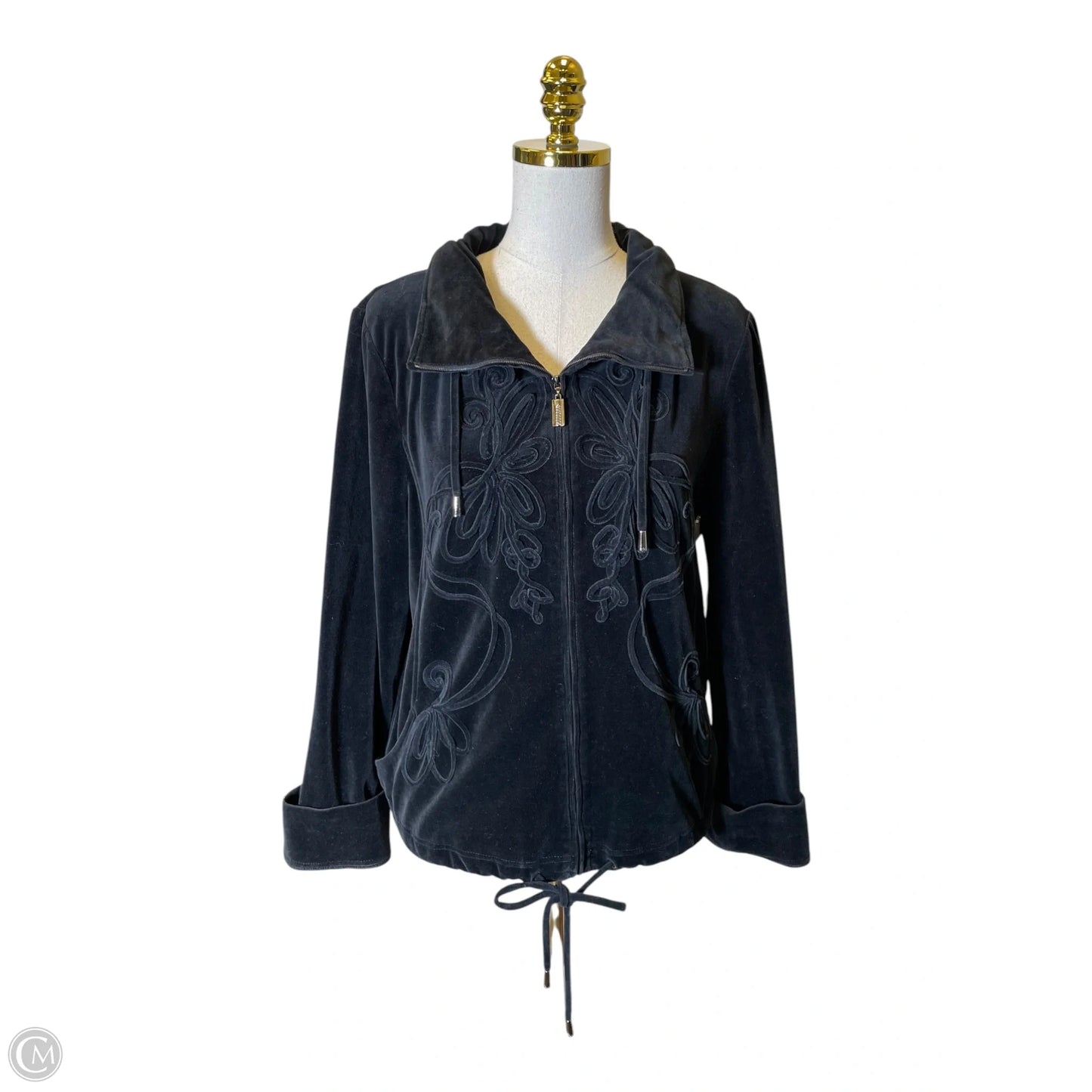 Jacket Luxury Designer By St John Collection In Black, Size: L