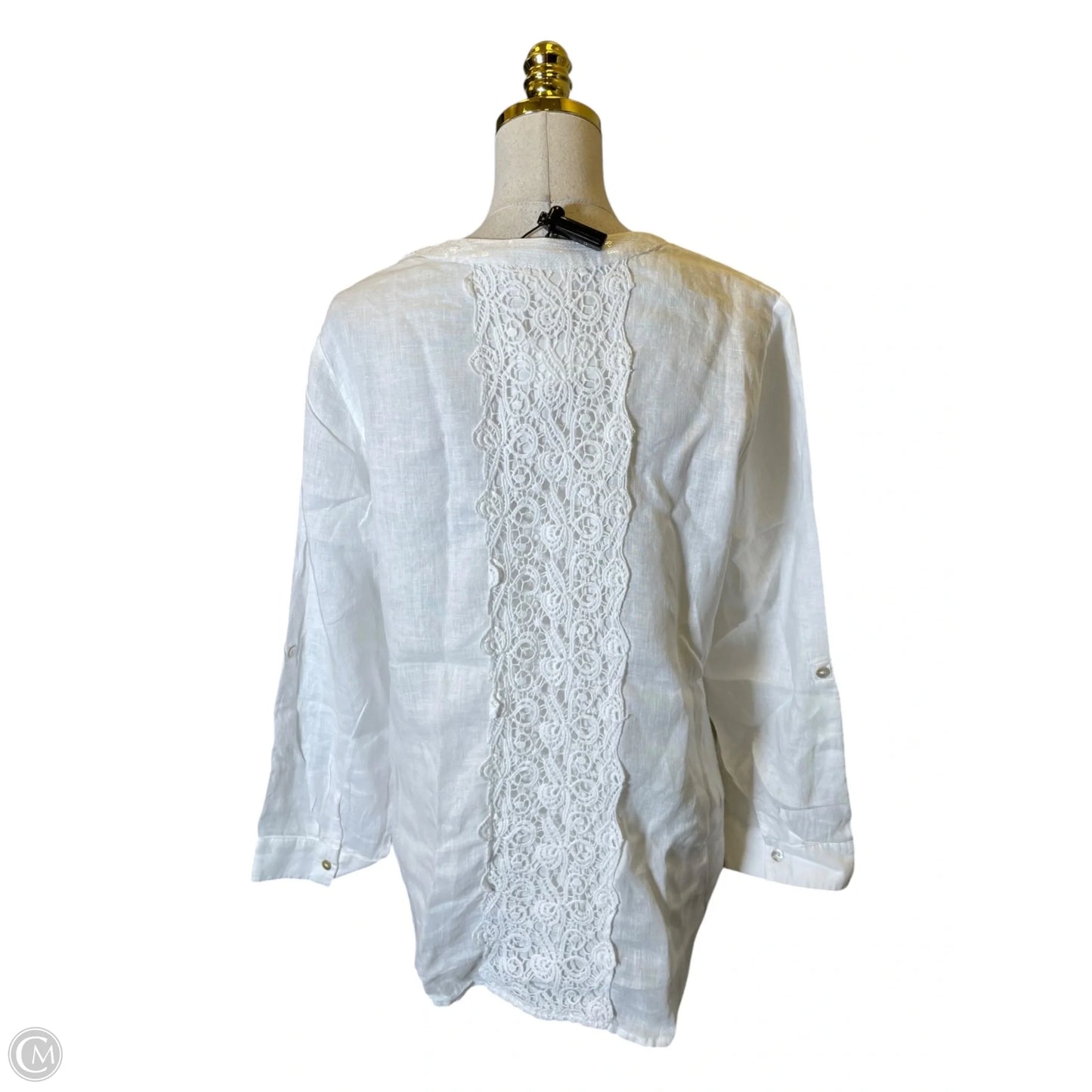 Top Long Sleeve By Chicos In White, Size: M