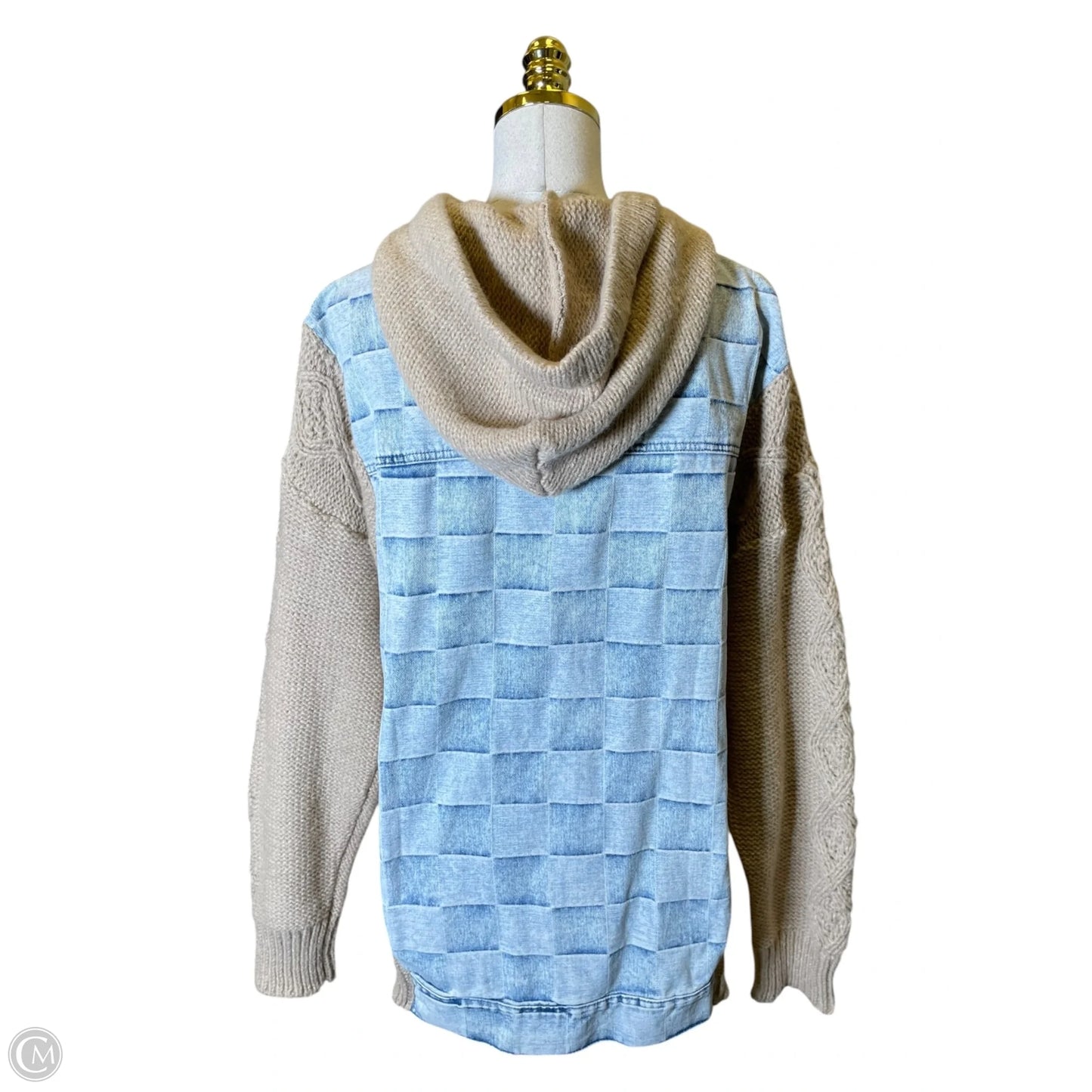 Jacket Denim By Bibi In Blue & Cream, Size: Xl