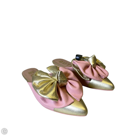 Shoes Flats By Butrich In Gold & Pink, Size: 8.5