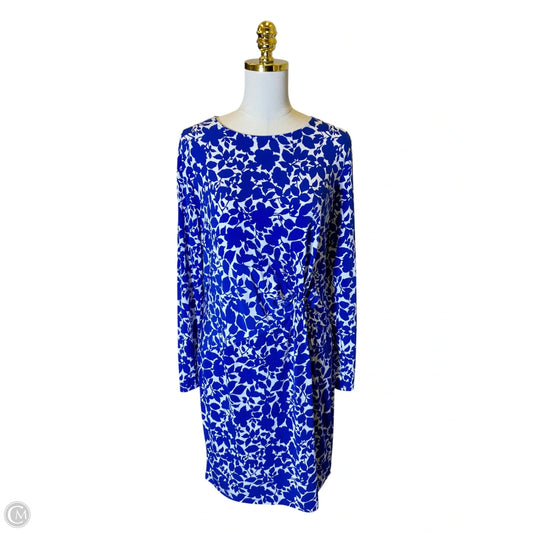 Dress Designer By Michael Kors In Blue & White, Size: M