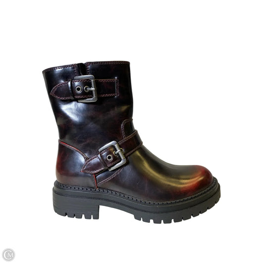 Boots Combat By Arizona Jean Co In Maroon, Size: 6.5