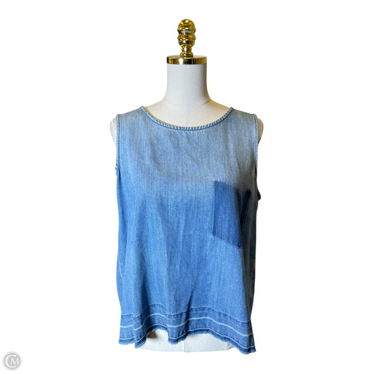 Top Sleeveless By Cloth & Stone In Blue Denim, Size: L