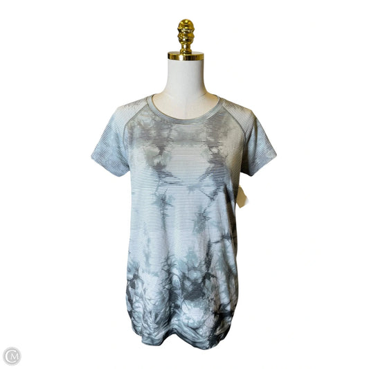 Athletic Top Short Sleeve By Lululemon In Grey, Size: 12