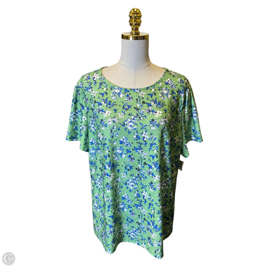Blouse Sleeveless By Ann Taylor In Blue & Green, Size: 2x