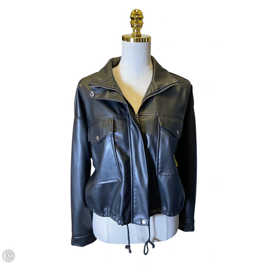 Jacket Moto By Tahari In Black, Size: M