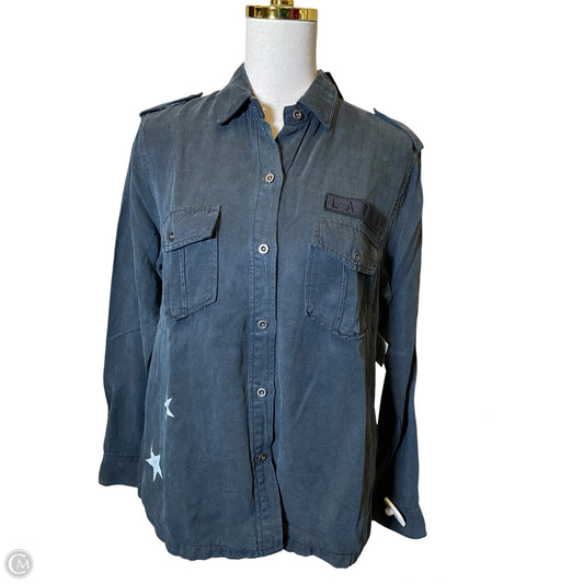Blouse Long Sleeve By Rails In Grey, Size: M