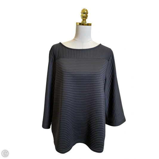 Top 3/4 Sleeve By Chicos In Black, Size: Xl