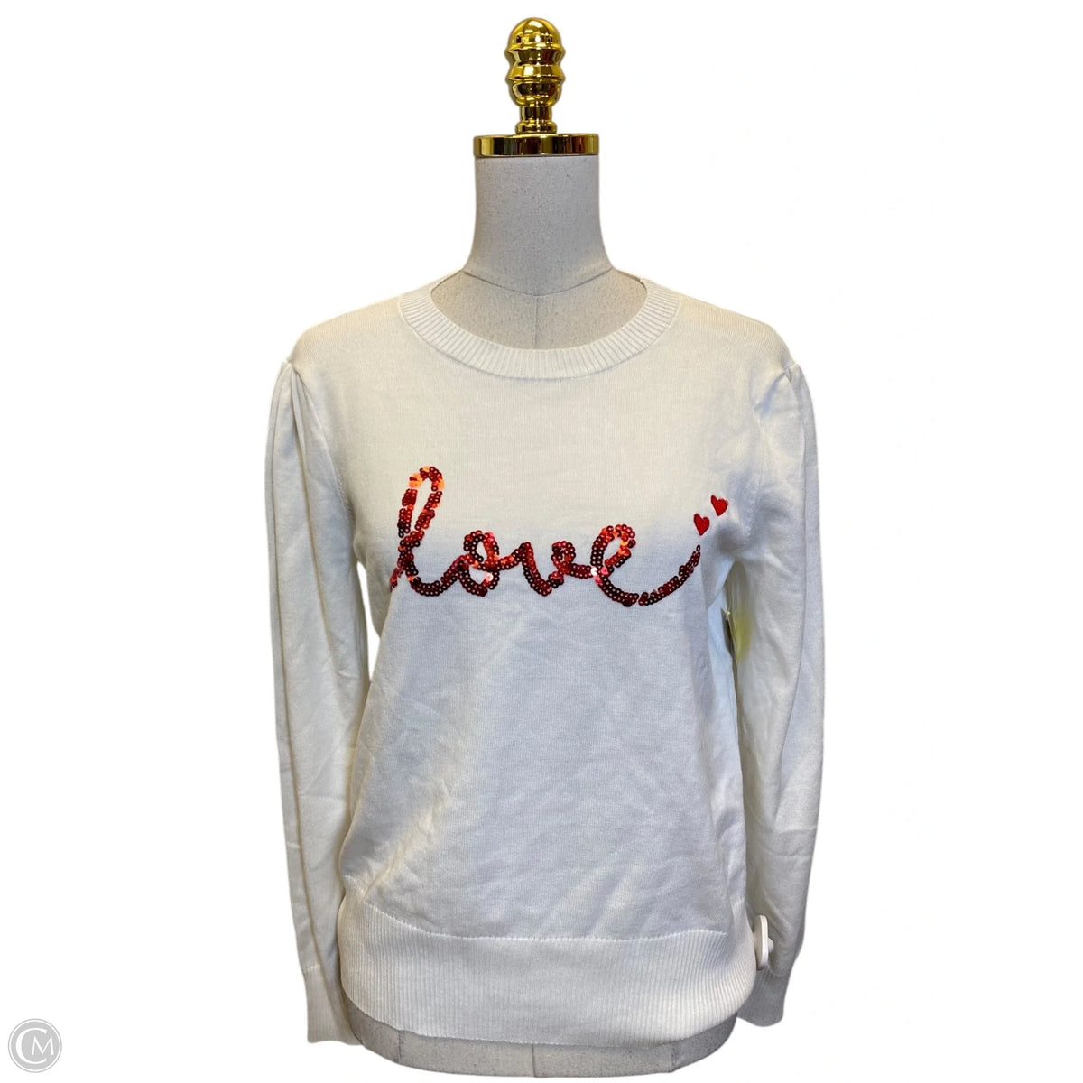Sweater By Marled In Red & White, Size: M
