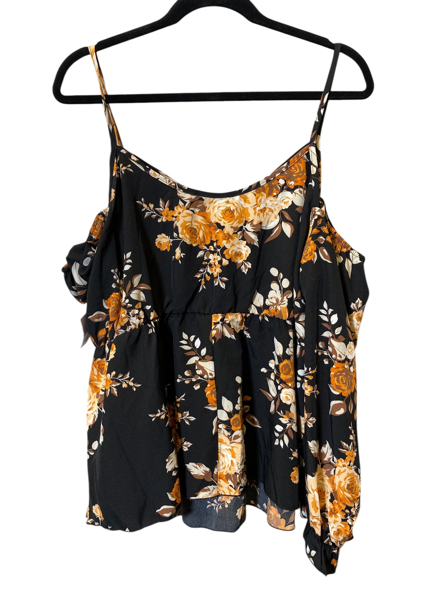 Top 3/4 Sleeve By Shein In Floral Print, Size: 2x