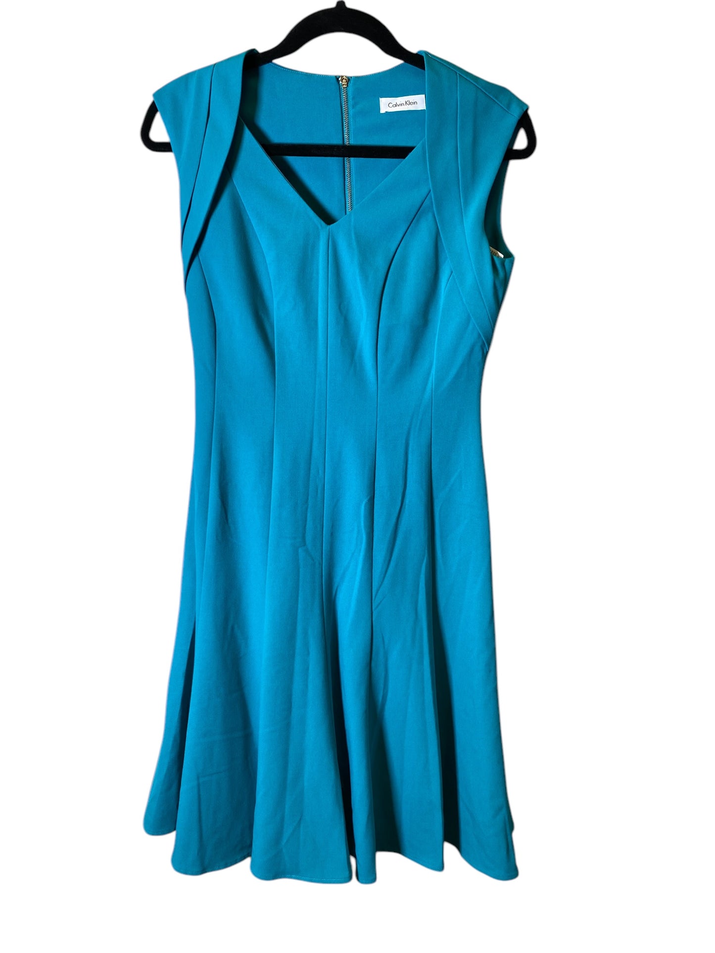 Dress Work By Calvin Klein In Teal, Size: Xs