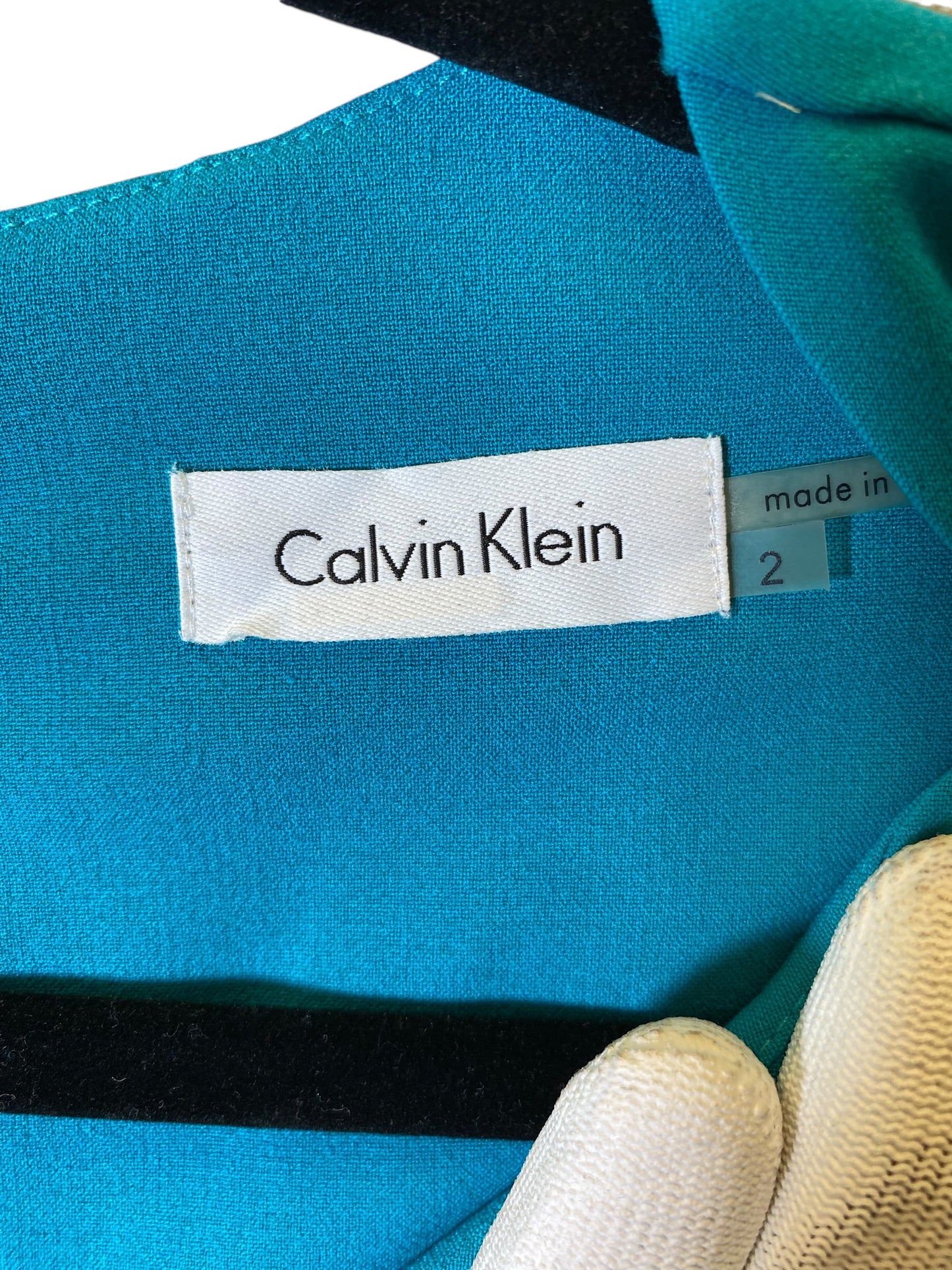 Dress Work By Calvin Klein In Teal, Size: Xs