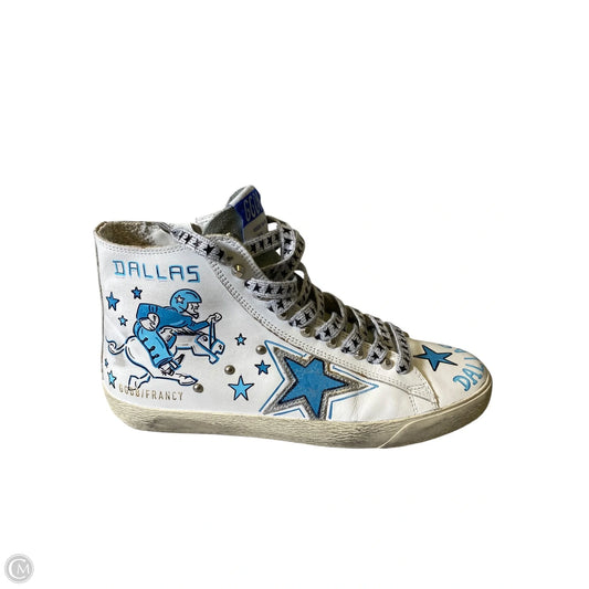 Shoes Luxury Designer By Golden Goose In Blue & White, Size: 7.5