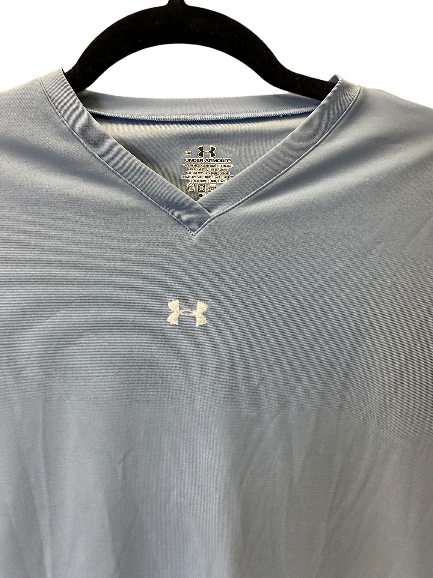 Athletic Top Short Sleeve By Under Armour In Blue, Size: S