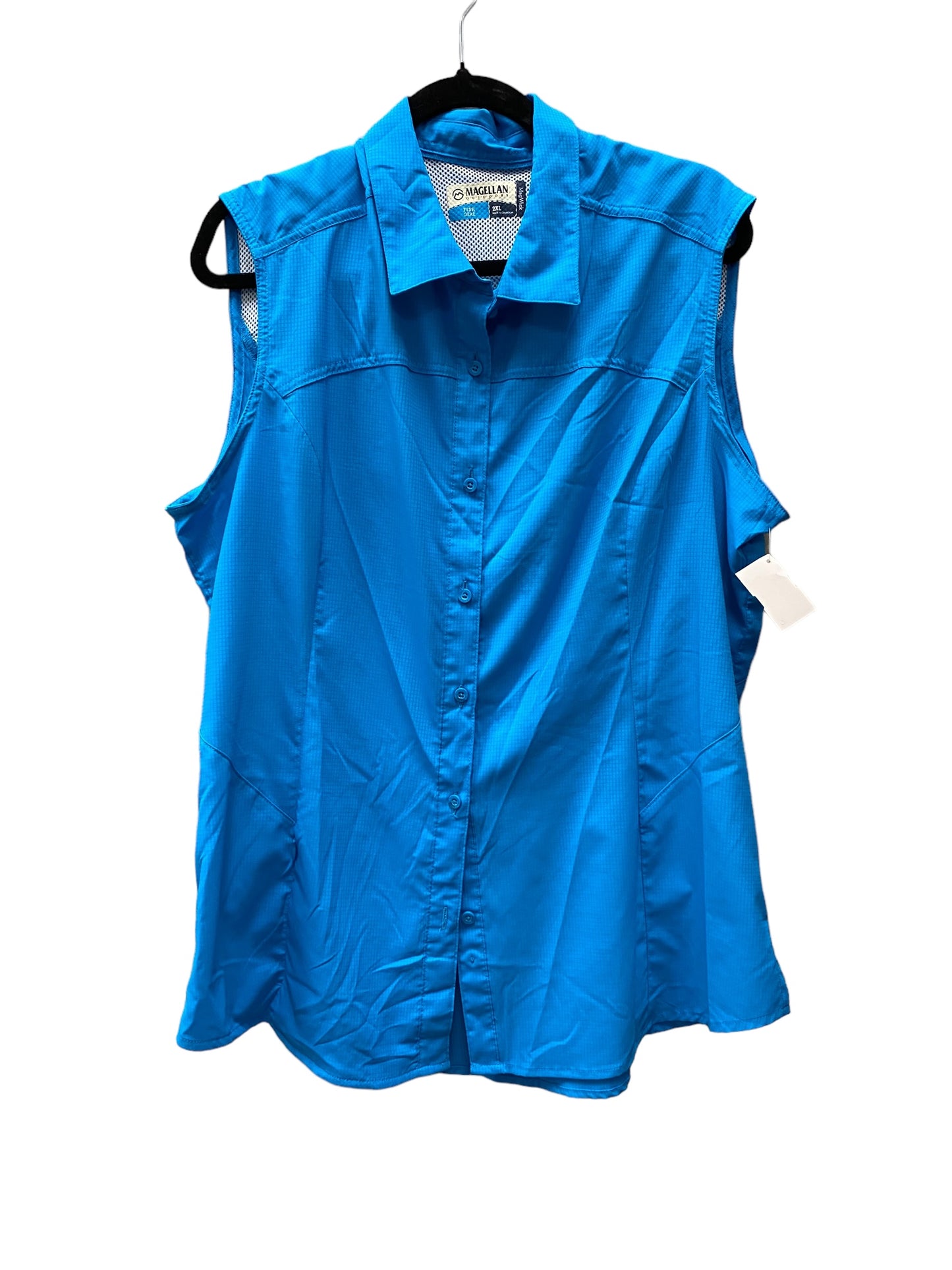 Athletic Top Short Sleeve By Magellan In Aqua, Size: 2x