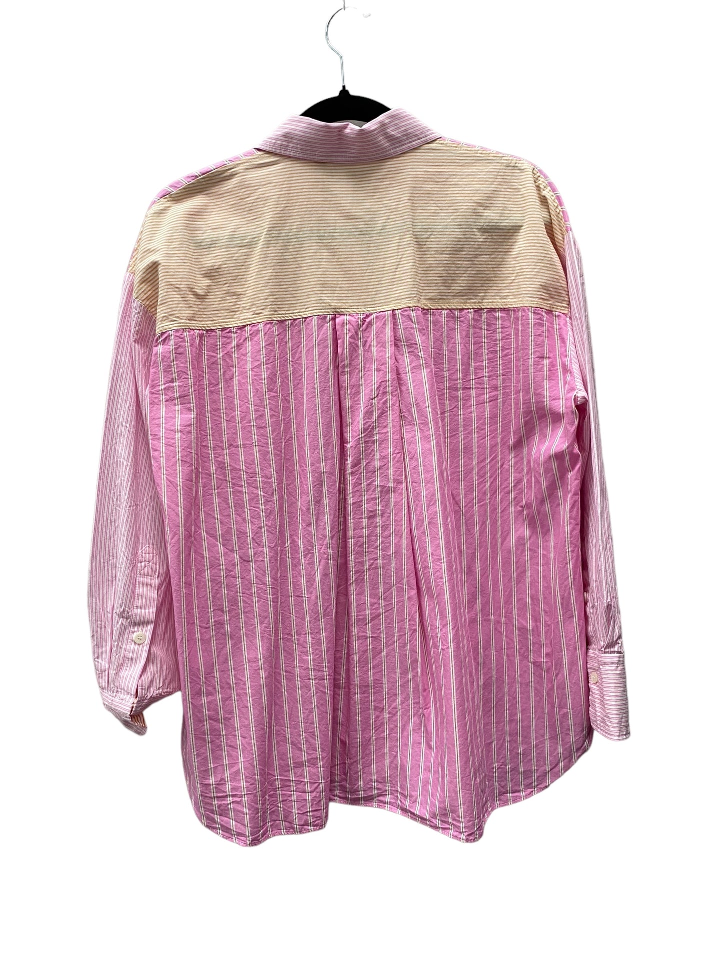 Blouse Long Sleeve By Zara In Pink, Size: S