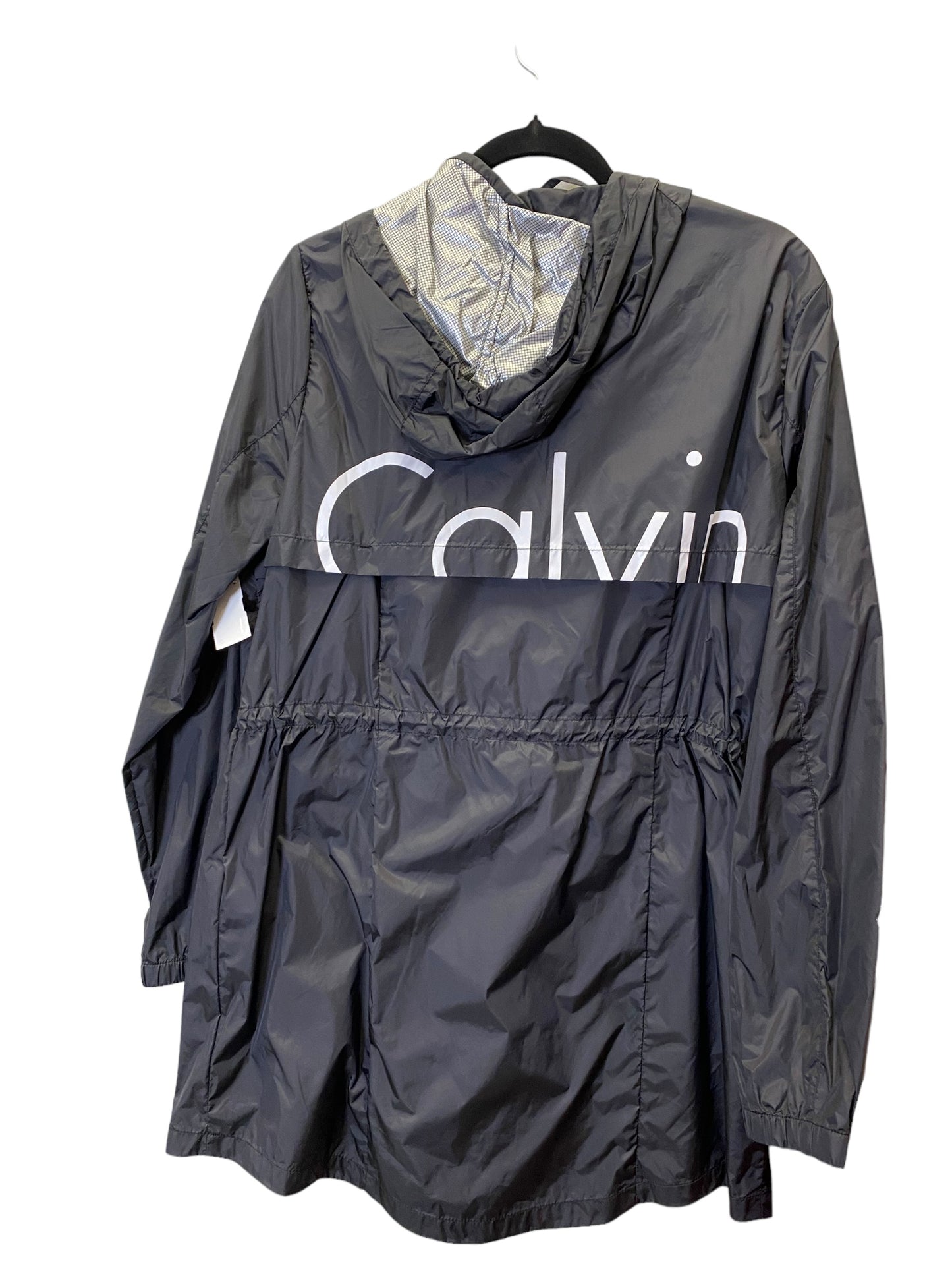 Coat Raincoat By Calvin Klein In Black, Size: L