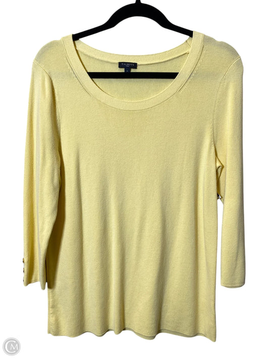 Top 3/4 Sleeve By Talbots In Yellow, Size: Xl