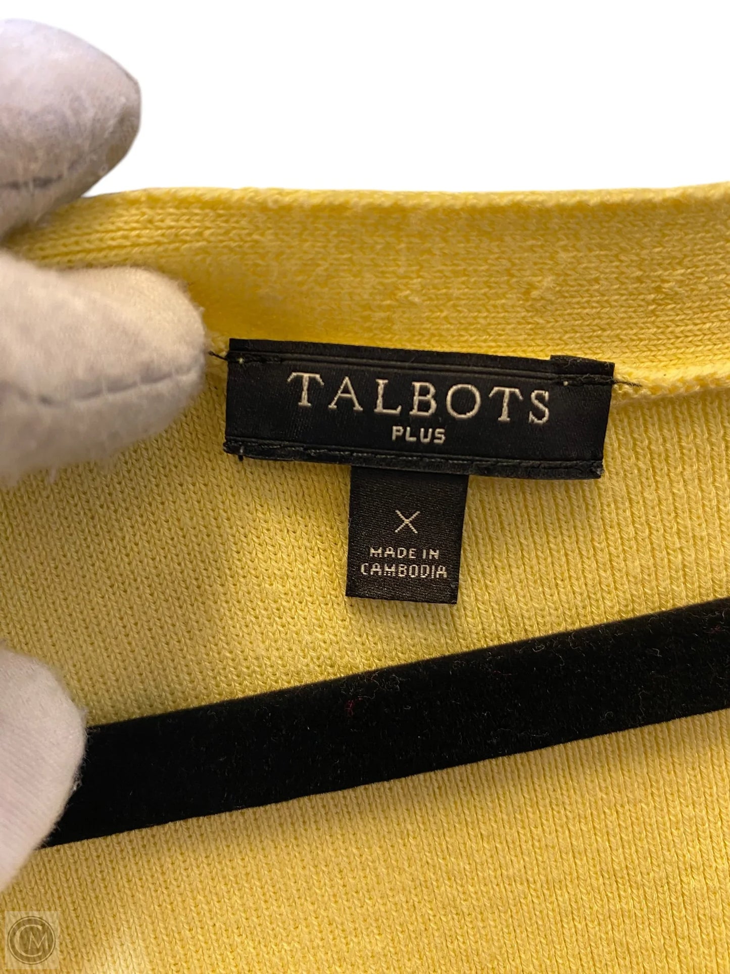 Top 3/4 Sleeve By Talbots In Yellow, Size: Xl