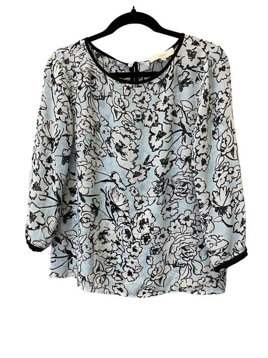 Top 3/4 Sleeve By Loft In Multi-colored, Size: S